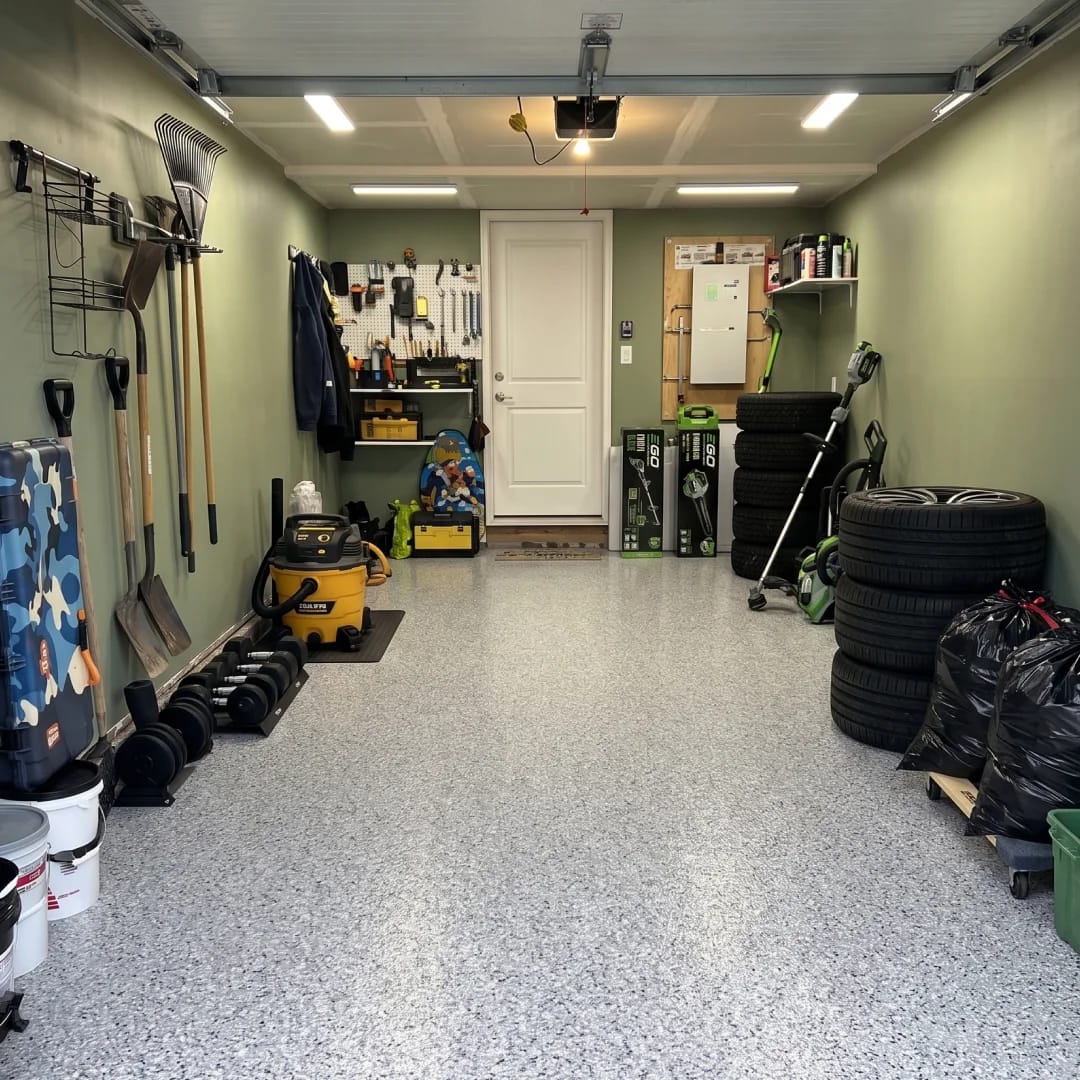 Garage Transformation — Full Flake Polyaspartic in South Edmonton, AB