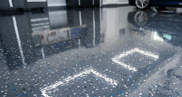 GRAPHITE FLAKE epoxy floor sample
