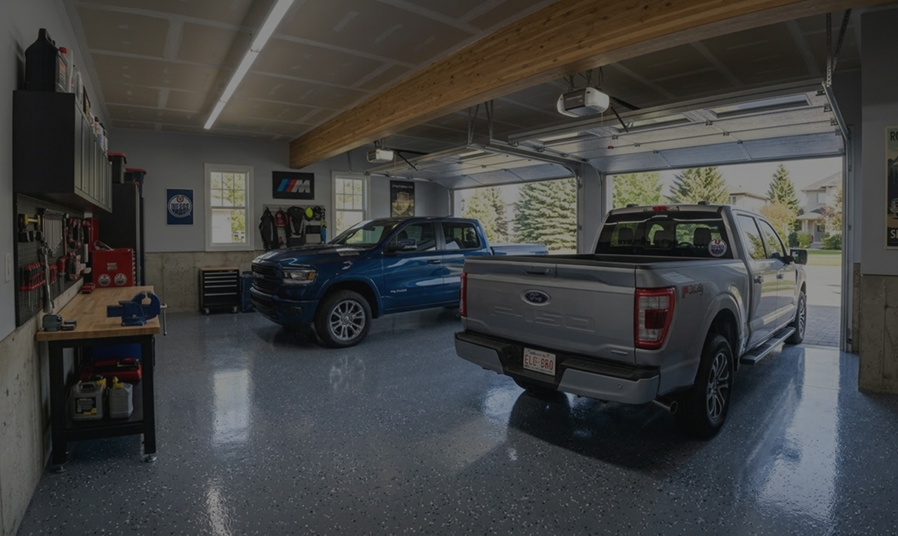 Premium epoxy garage flooring in Edmonton